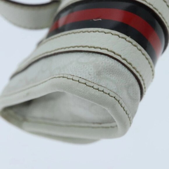 GUCCI GG Supreme Sherry Line Waist bag PVC White Red Navy 152597 Auth mr526 - Picture 11 of 16